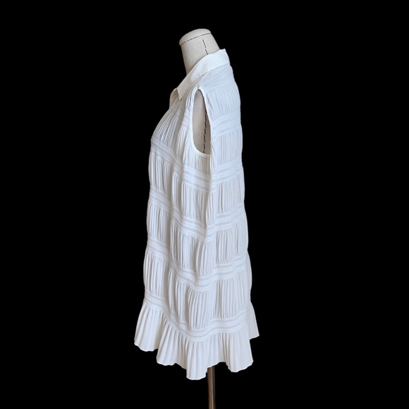 Vintage 90s y2k Vivienne Tam White Pleated Tunic Top Dress Miyake - Picture 7 of 11